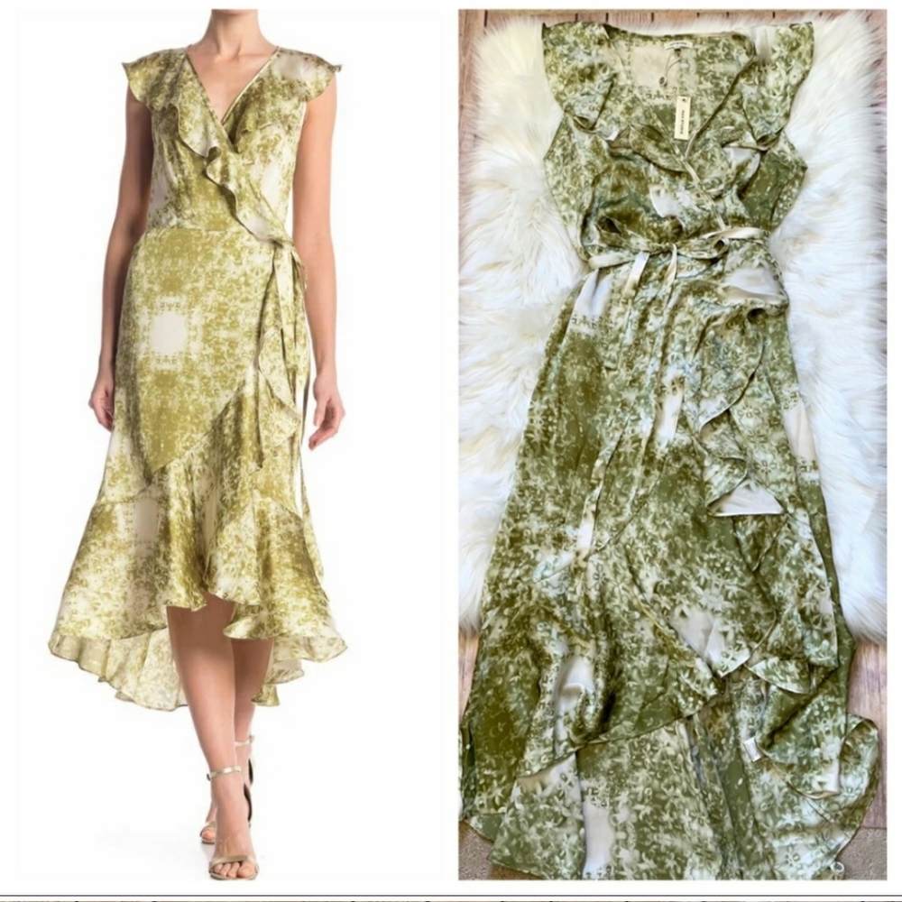 Max Studio Surplice V-Neck Wrap Maxi Dress